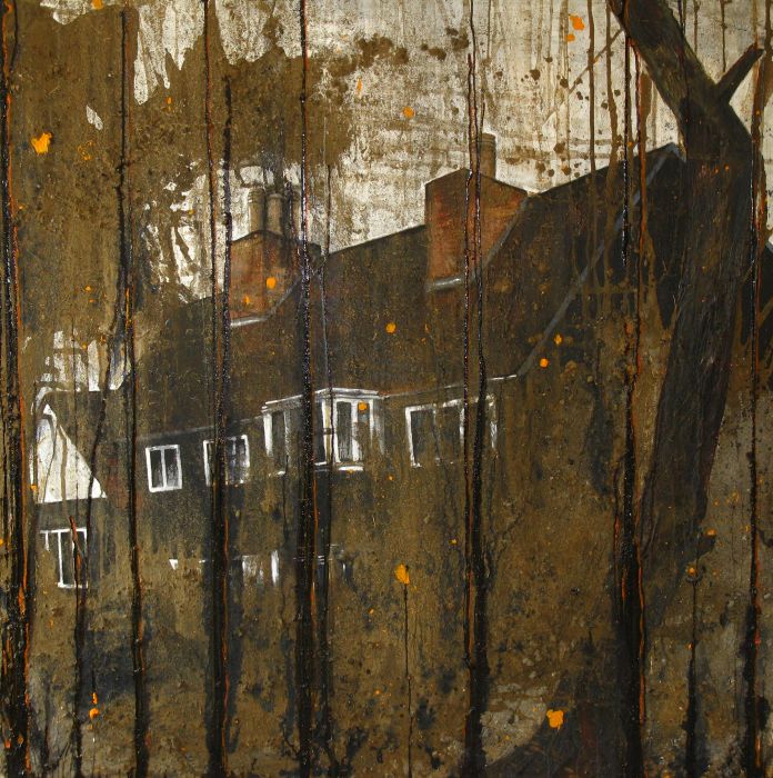 Black House - mixed media painting Tina Jones